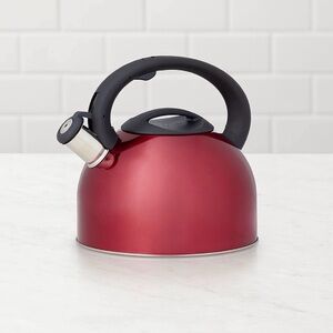 Food Network | Red Stainless Steel Whistling Tea Kettle